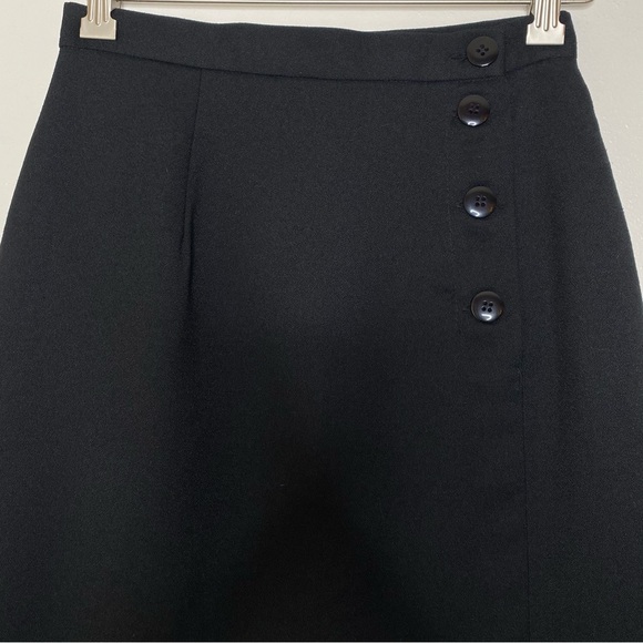 Vintage Easy Pieces black 4 button pencil skirt - Picture 2 of 8